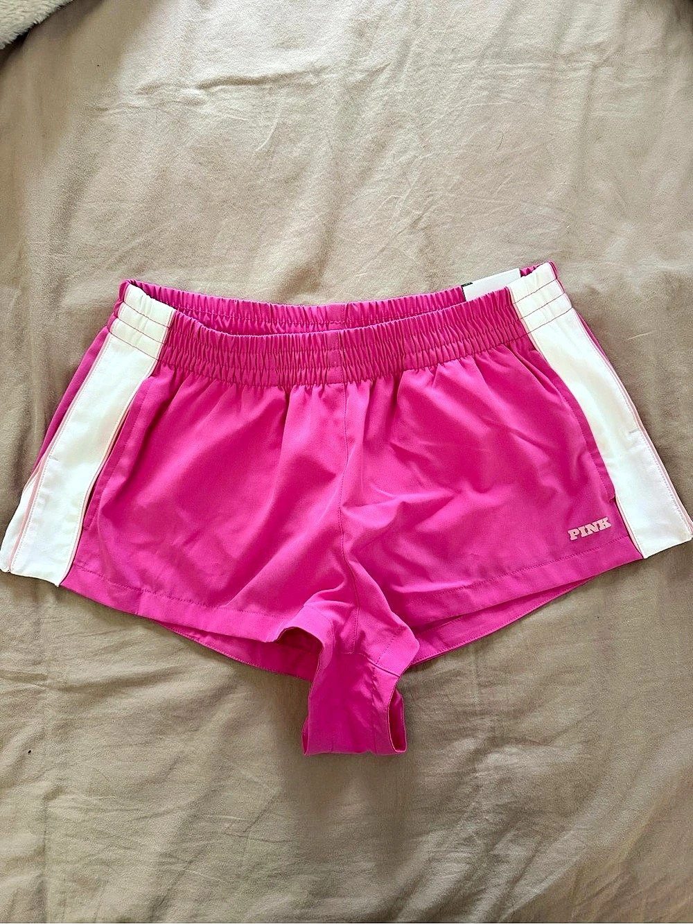 PINK Colorblock Athletic Shorts in & White Size Small NWT